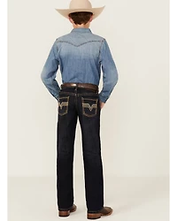 Rock & Roll Denim Boys' Dark Wash Bootcut Stretch Jeans