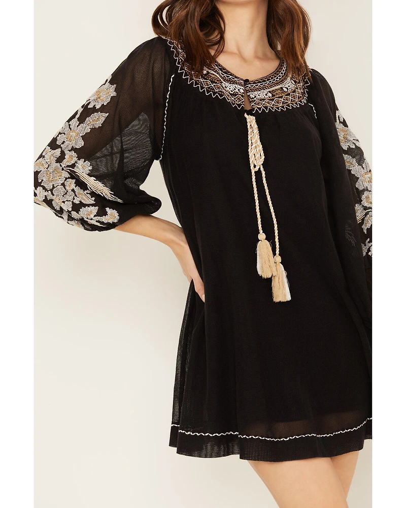 Shyanne Women's Gauze Embroidered Mini Dress