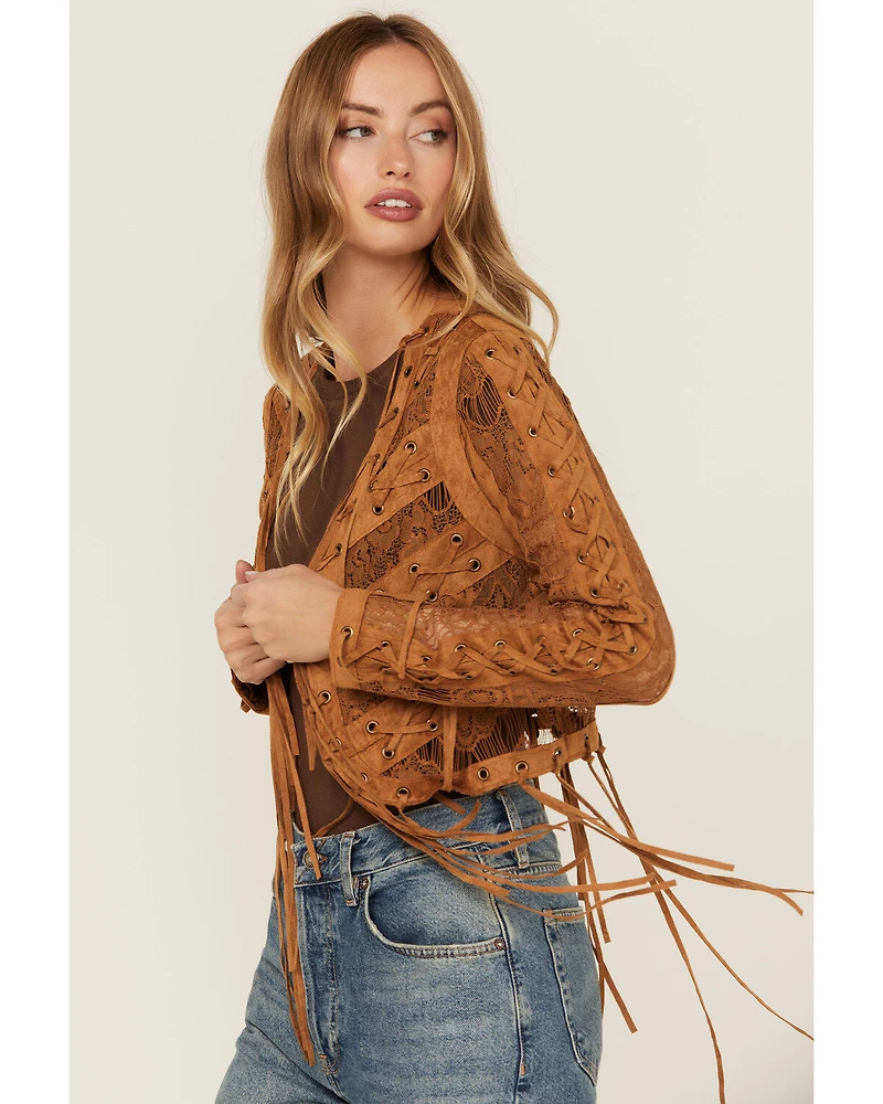 Vocal Women's Suede Tassel Jacket