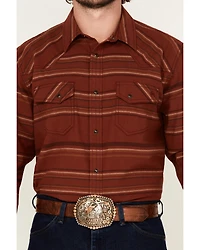Blue Ranchwear Men's Range Striped Long Sleeve Snap Western Shirt