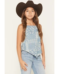 Wrangler Girls' Bandana Print Denim Tank