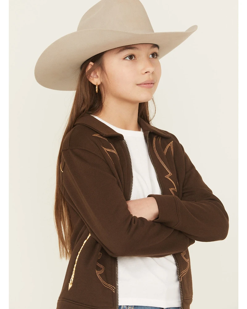 Cruel Girl Girls' Boot Stitch Embroidered Bomber Jacket