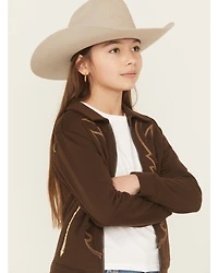 Cruel Girl Girls' Boot Stitch Embroidered Bomber Jacket