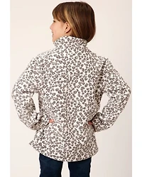 Roper Girls' Leopard Print Micro Fleece Pullover