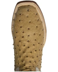 Tanner Mark Men's Ostrich Print Western Boots - Square Toe