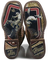 Tin Haul Men's Dream Weaver Bronc Rider Western Boots - Broad Square Toe