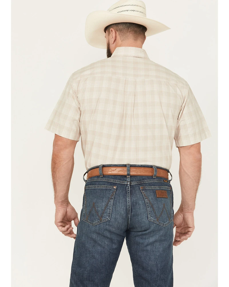 Cinch Men's Plaid Print Short Sleeve Button-Down Western Shirt