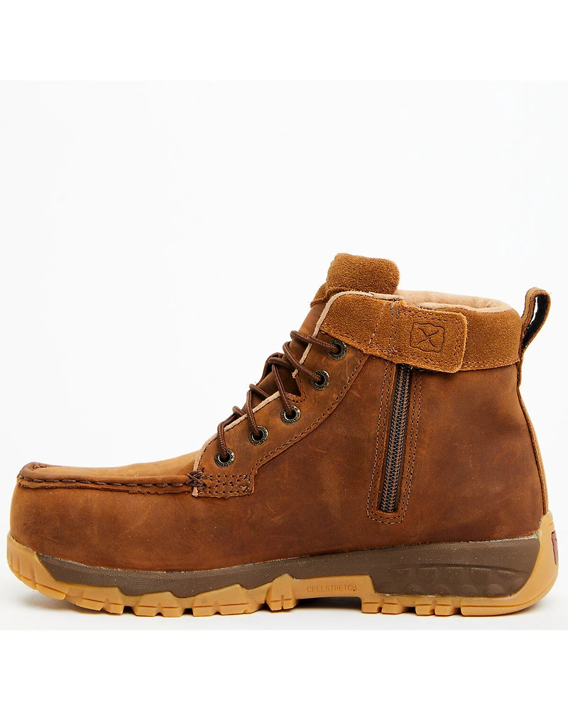 Twisted X Women's 4" Oiled Saddle Work Boots - Moc Toe