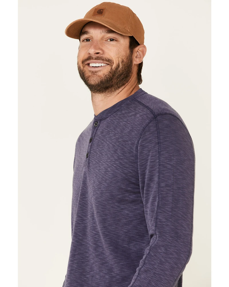 Flag & Anthem Men's Navy Gulfport Performance Slub Henley Long Sleeve Shirt