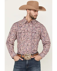 Moonshine Spirit Men's Opre Paisley Print Long Sleeve Snap Western Shirt