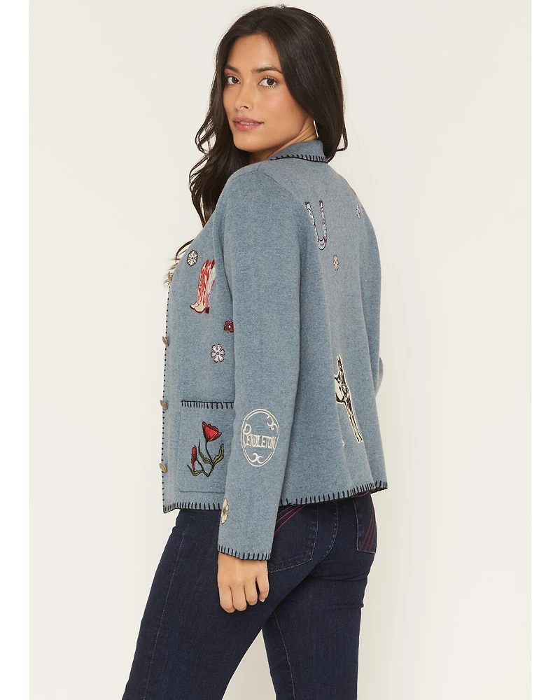 Pendleton Women's Souvenir Patch Button-Down Cardigan