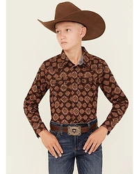 Cody James Boys' Bite The Bullet Southwestern Print Snap Western Shirt