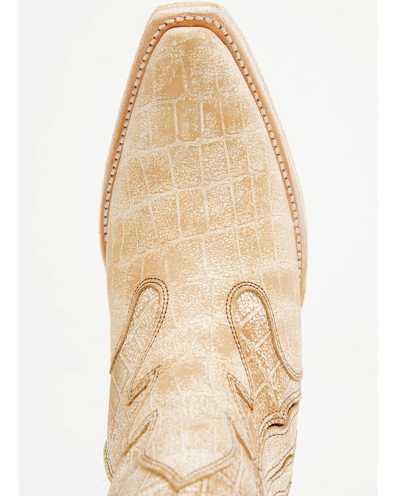 Ariat Women's Jade Crocodile Print Western Booties - Snip Toe