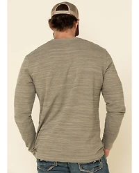Moonshine Spirit Men's Tan Woodbourne Henley Long Sleeve Shirt