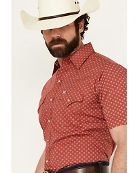 Ely Walker Men's Mini Bandana Geo Print Short Sleeve Snap Western Shirt
