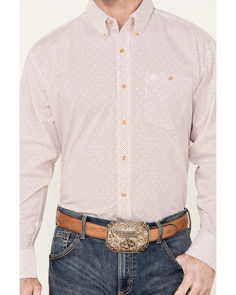 Wrangler Men's Classics Printed Long Sleeve Button Down Western Shirt