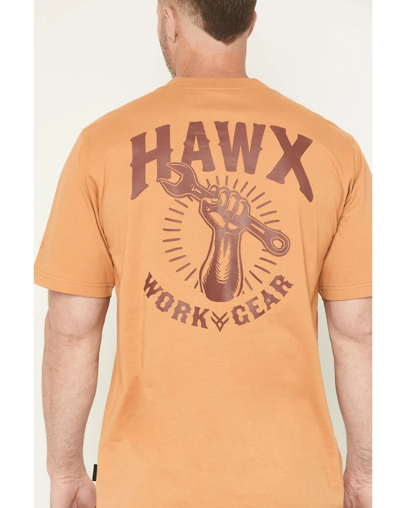 Hawx Men's Solid Wrench Short Sleeve Graphic Work T-Shirt