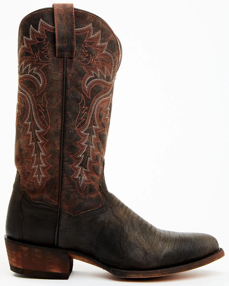 Dan Post Men's Exotic Teju Lizard Leather Tall Western Boots - Round Toe