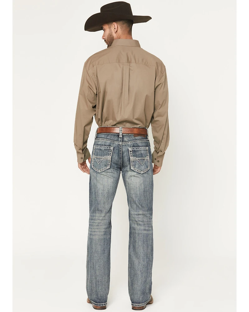 Rock & Roll Denim Men's Double Barrel Medium Wash Relaxed Bootcut Rigid
