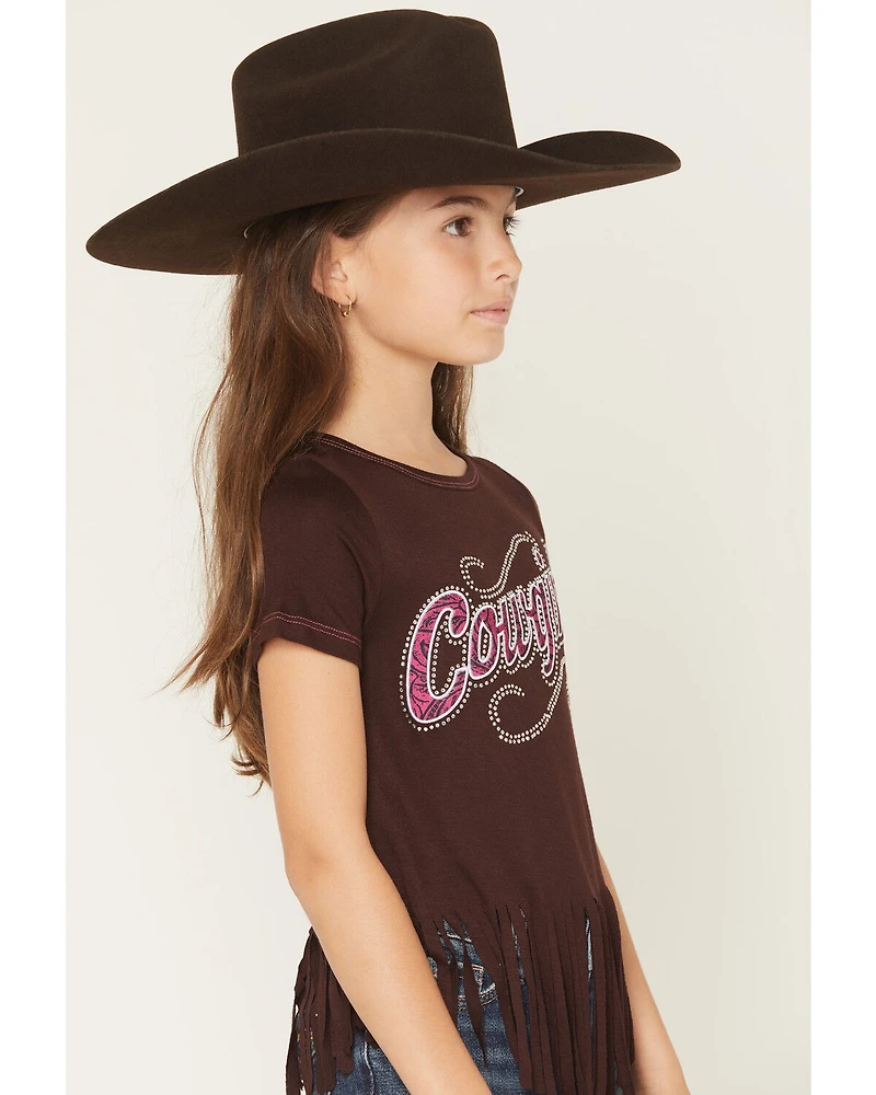 Cowgirl Hardware Girls' Fringe Short Sleeve Tee