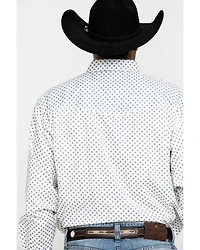 Resistol Men's White Stuart Geo Print Long Sleeve Western Shirt