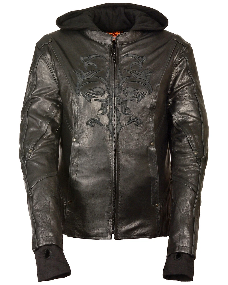 Milwaukee Leather Women's 3/4 Jacket With Reflective Tribal Detail - 4X