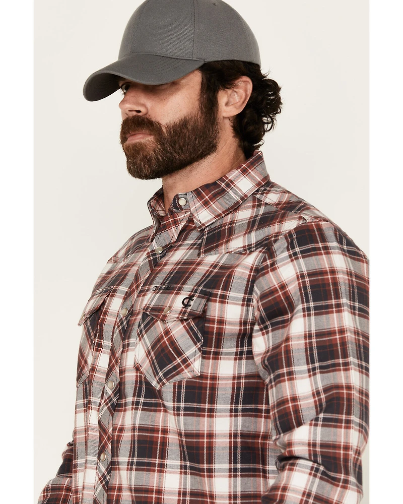 Cody James Men's FR Plaid Print Long Sleeve Snap Work Shirt