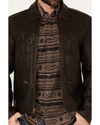 Moonshine Spirit Men's Outlaw Faux Leather Moto Biker Jacket