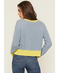 Cleo + Wolf Women's Colorblock And Stitch Sweater