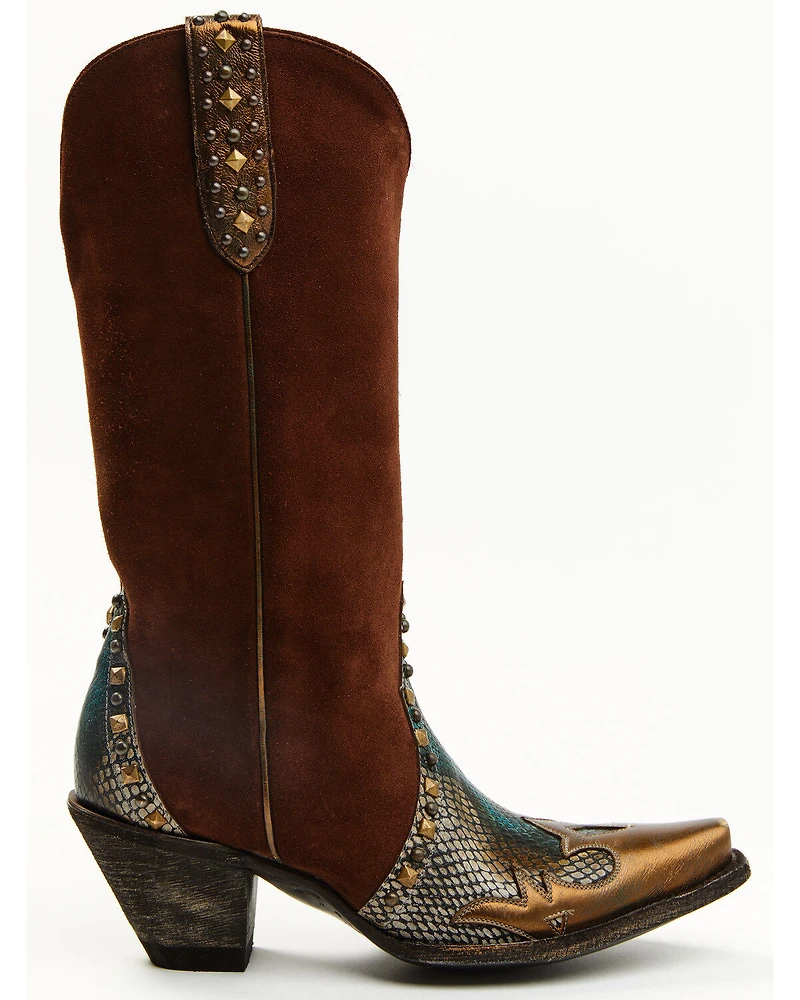 Idyllwind Women's Leap Snake Suede Leather Western Boots - Snip Toe