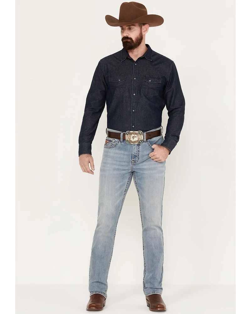 RANK 45® Men's Pistol Wash Ambush Slim Straight Performance Stretch Denim Jeans