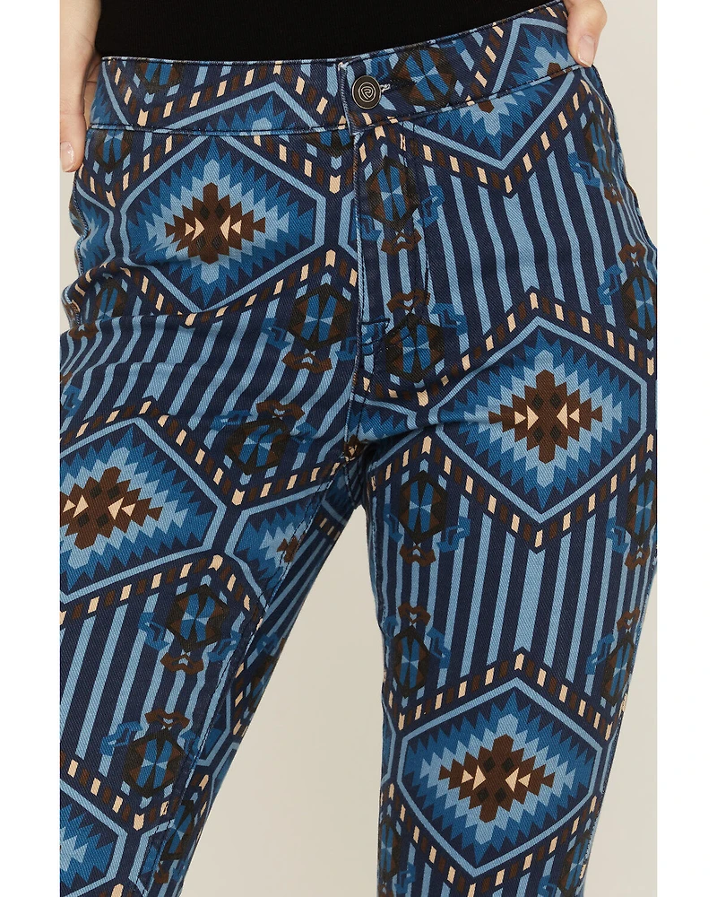 Rock & Roll Denim Women's Southwestern Stripe Flare Jeans