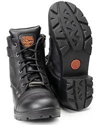 Milwaukee Leather Women's Front Lace Motorcycle Boots - Round Toe
