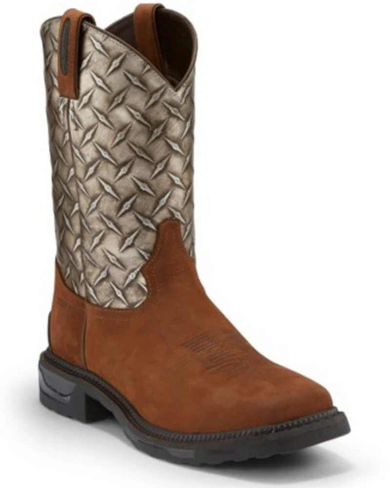 Tony Lama Men's Diboll Diamond Plate Western Work Boots - Composite Toe