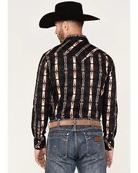 Rock & Roll Denim Men's Southwestern Stretch Long Sleeve Snap Shirt
