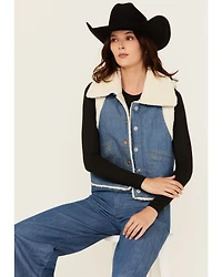 Wrangler Women's Sherpa Lined Denim Vest