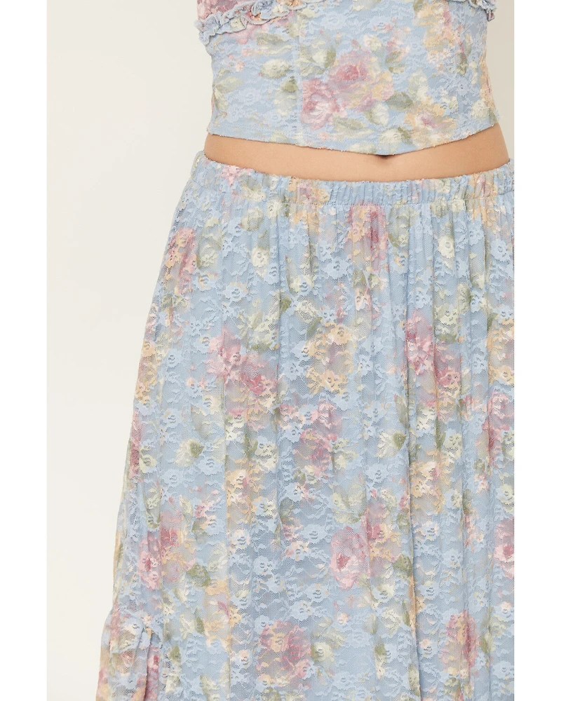 Originality Women's Boot Barn Exclusive Printed Lace Handkerchief Midi Skirt