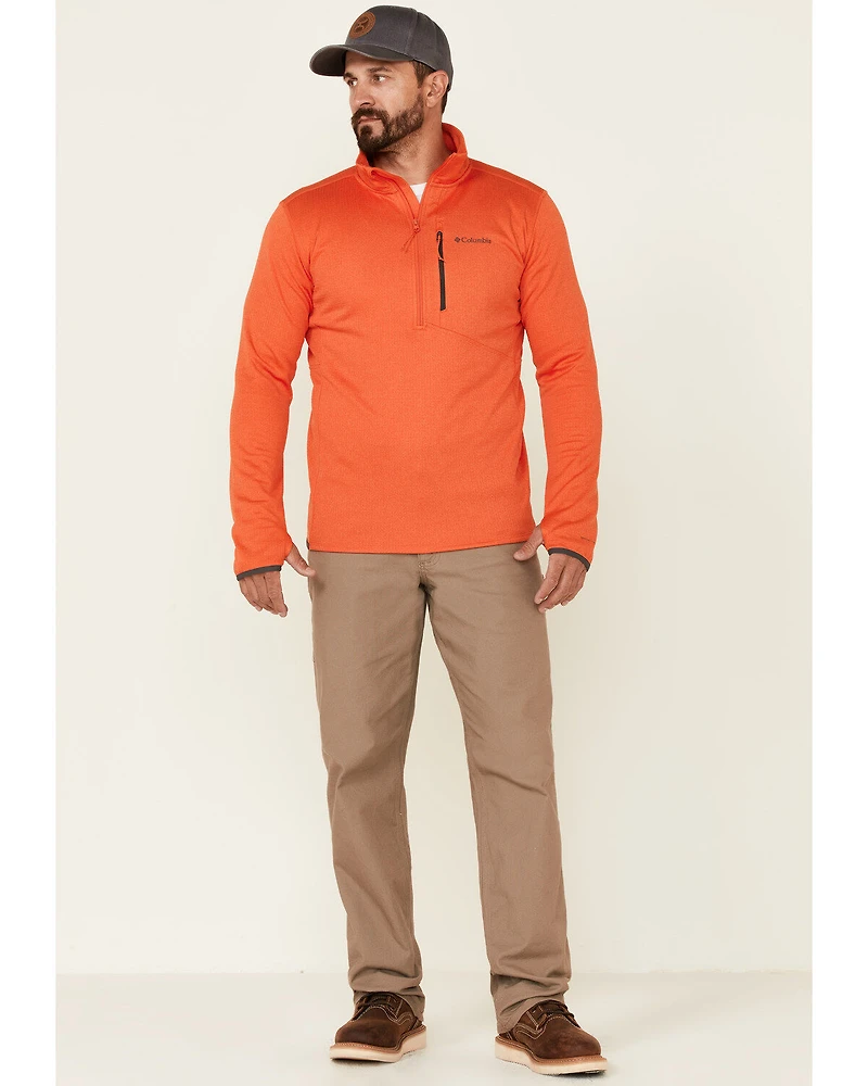 Columbia Men's Heather Quartz Red Park View 1/2 Zip Fleece Pullover