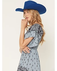 Angie Women's Floral Print Short Sleeve Mini Dress