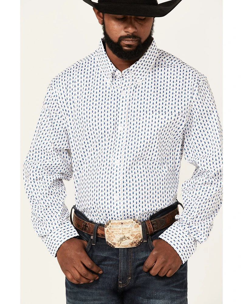 RANK 45® Men's Trained Geo Print Long Sleeve Button-Down Western Shirt