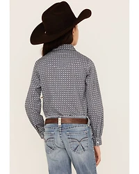 Roper Girls' Amarillo Floral Print Long Sleeve Western Pearl Snap Shirt
