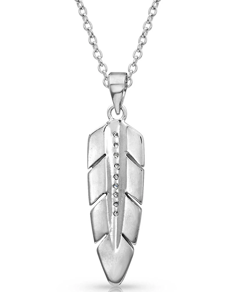 Montana Silversmiths Women's Hawk Feather Opal Necklace