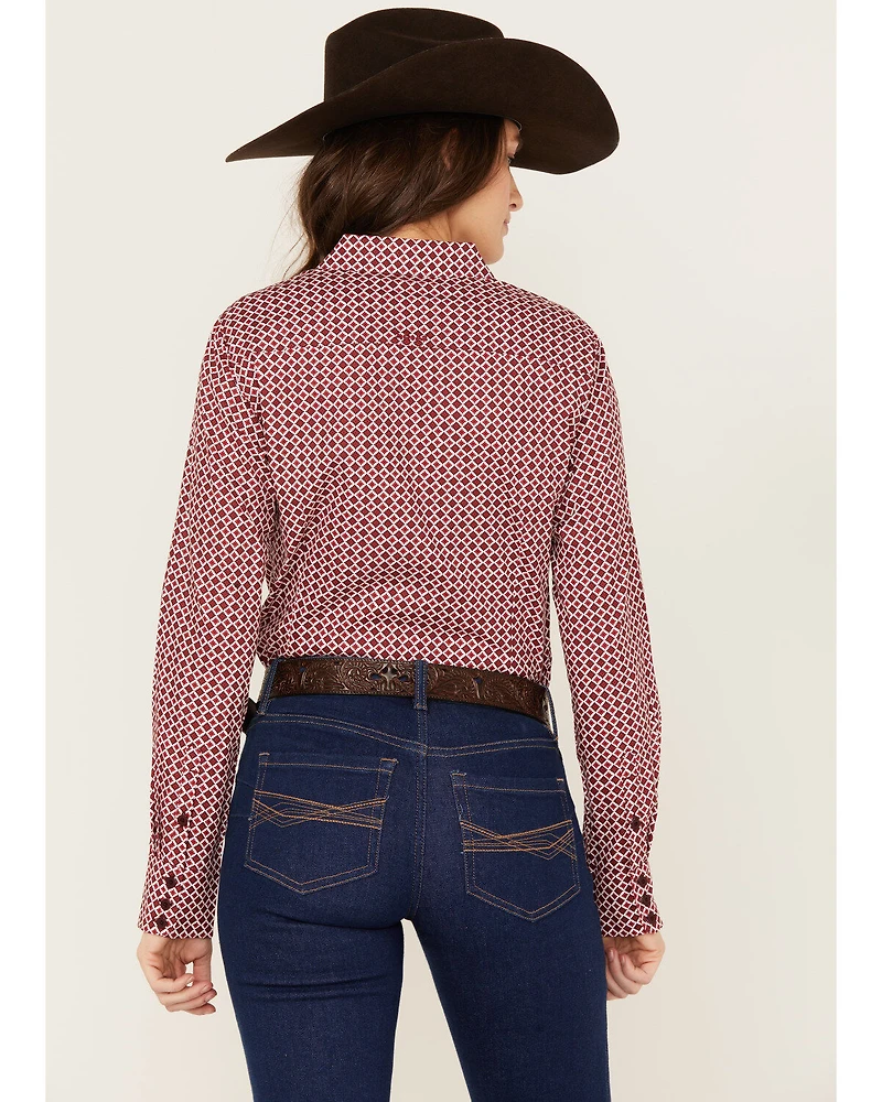 Ariat Women's Geo Team Kirby Long Sleeve Button Down Stretch Western Shirt