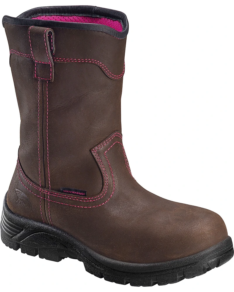 Avenger Women's Comp Toe 10" Wellington Work Boots