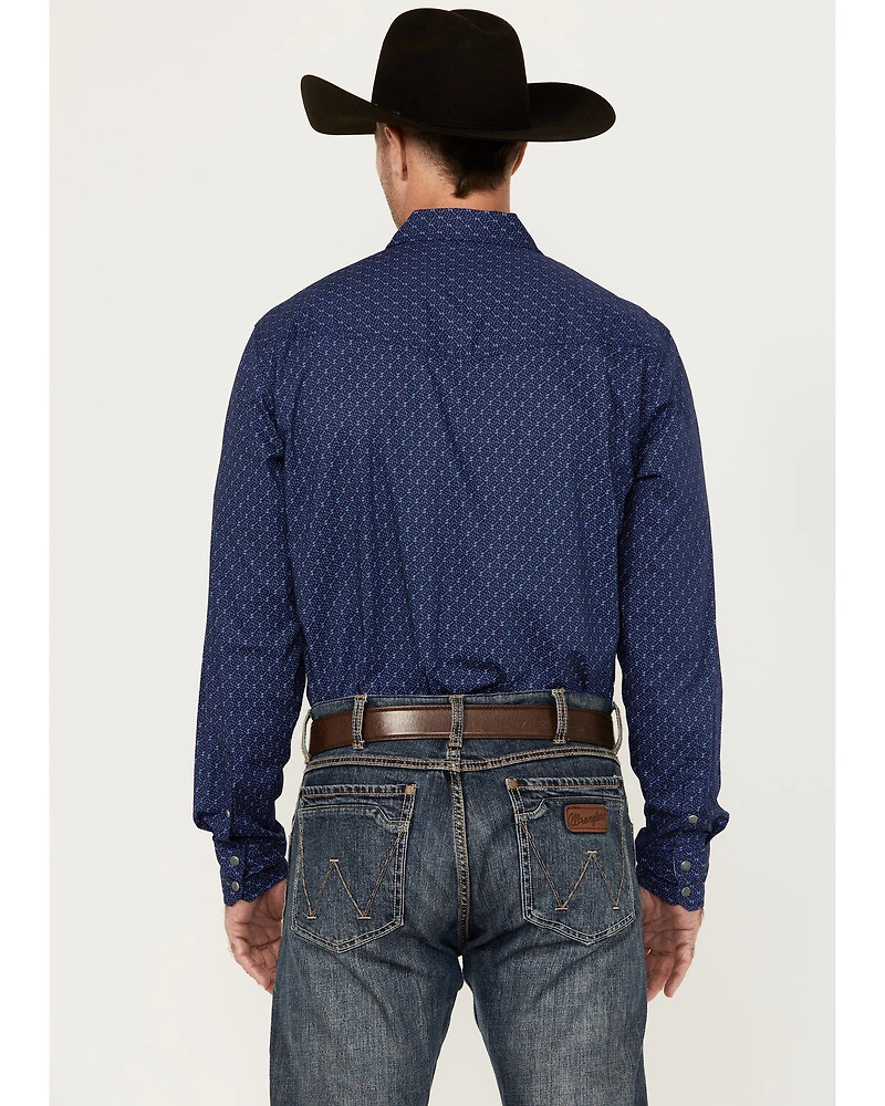 Wrangler 20X Men's Advanced Comfort Paisley Geo Print Long Sleeve Snap Western Shirt