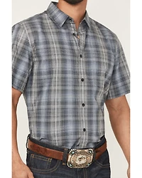 Cody James Men's Nevada Plaid Print Short Sleeve Button-Down Stretch Western Shirt