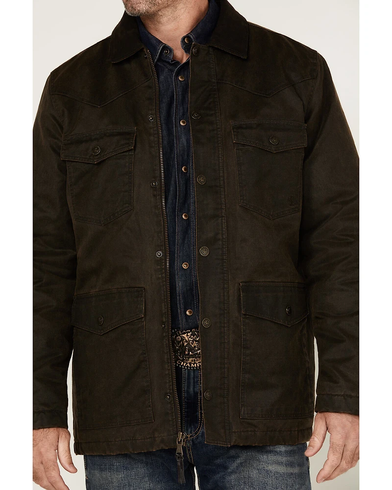 Cody James Men's Road Dust Washed Oil Skin Long Jacket
