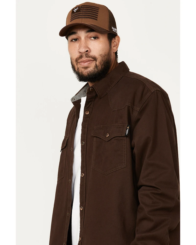 Hawx Men's Twill Long Sleeve Snap Work Shirt