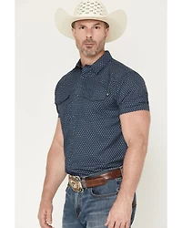 RANK 45® Men's Wind River Geo Print Short Sleeve Snap Performance Western Shirt
