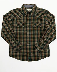Cody James Toddler Boys' Douglas Fir Plaid Print Long Sleeve Snap Western Shirt
